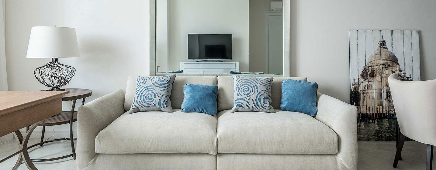 This image shows the front view interior of one of the The Gondolier Apartment units